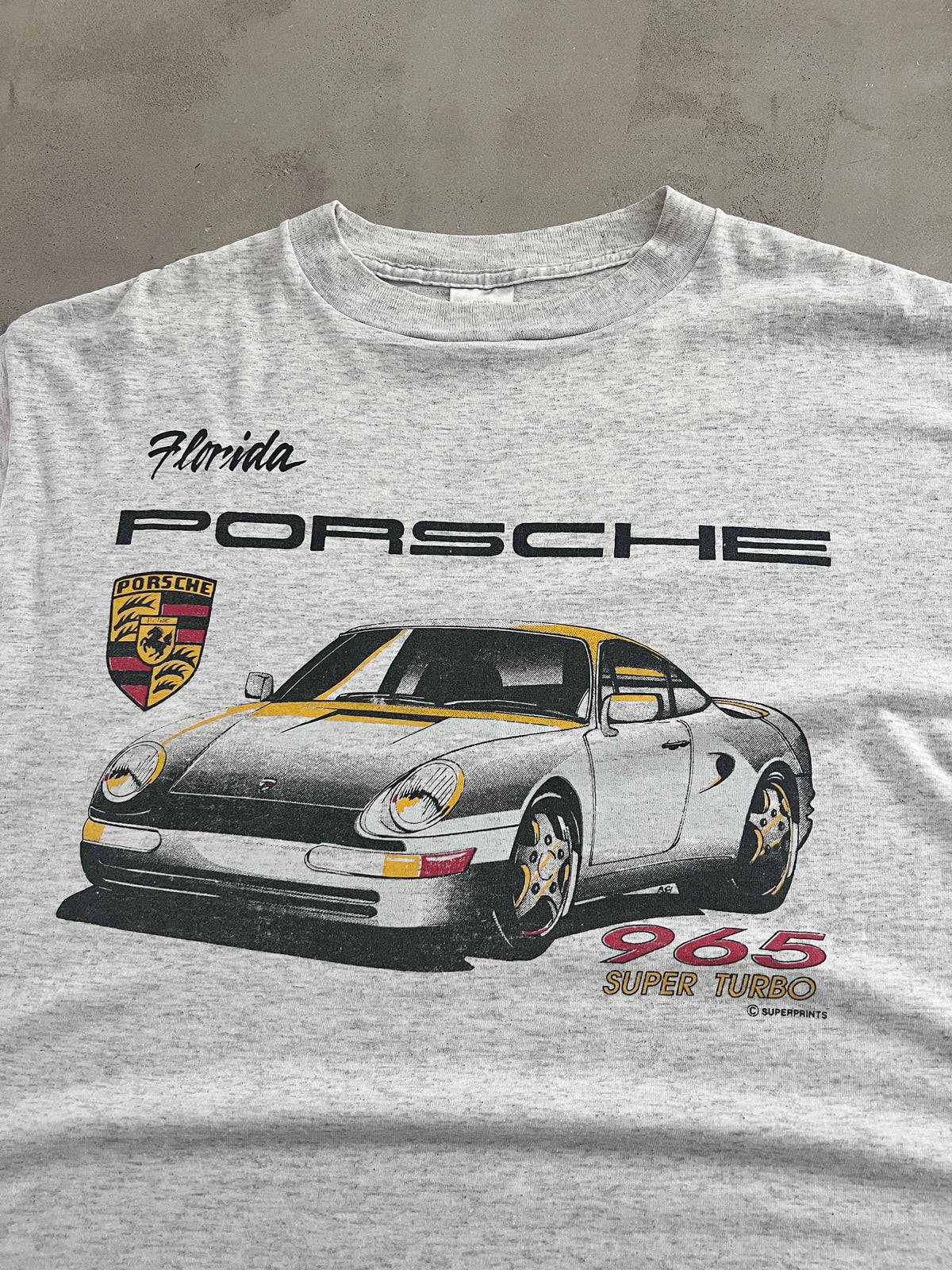 GREY PORSCHE 965 TURBO TEE - 1980S - L