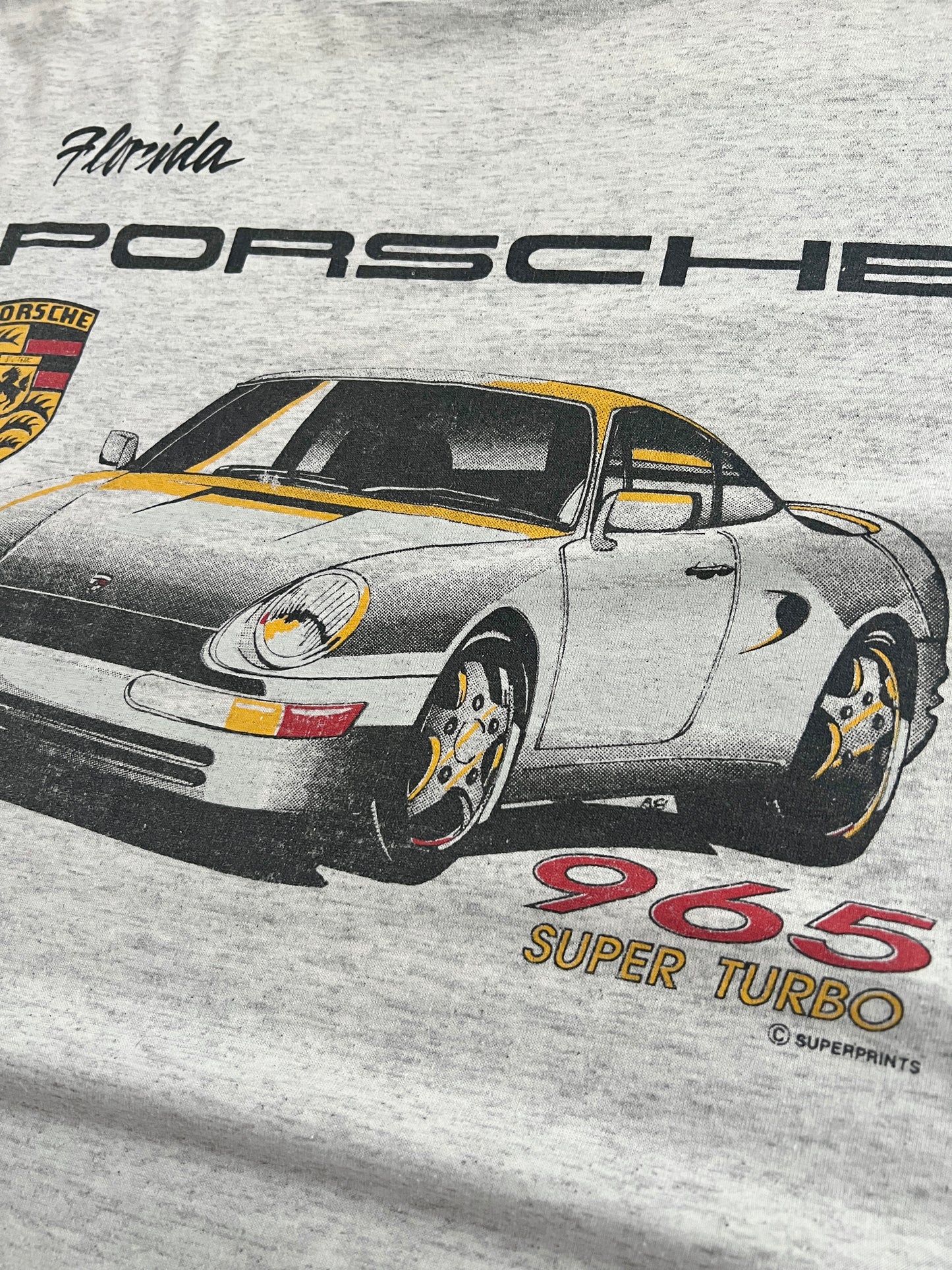 GREY PORSCHE 965 TURBO TEE - 1980S - L