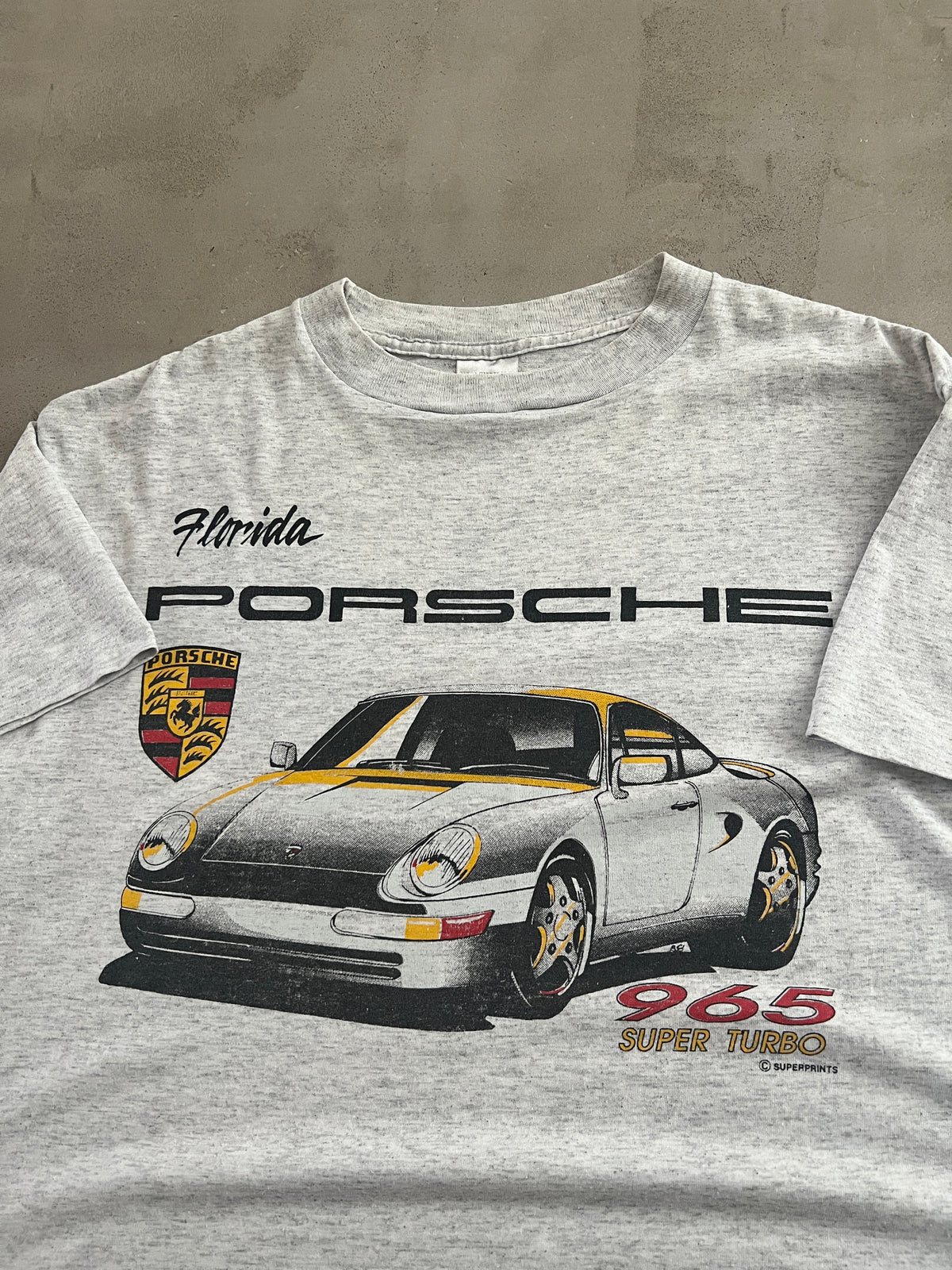 GREY PORSCHE 965 TURBO TEE - 1980S - L