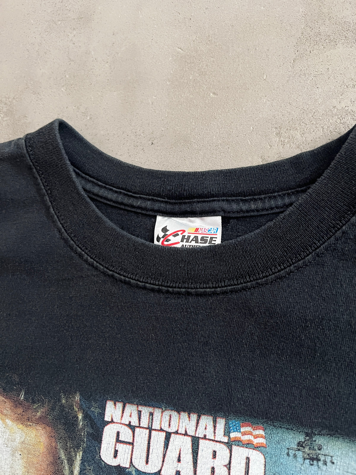 FADED BLACK NASCAR RACING TEE - 2000S - L
