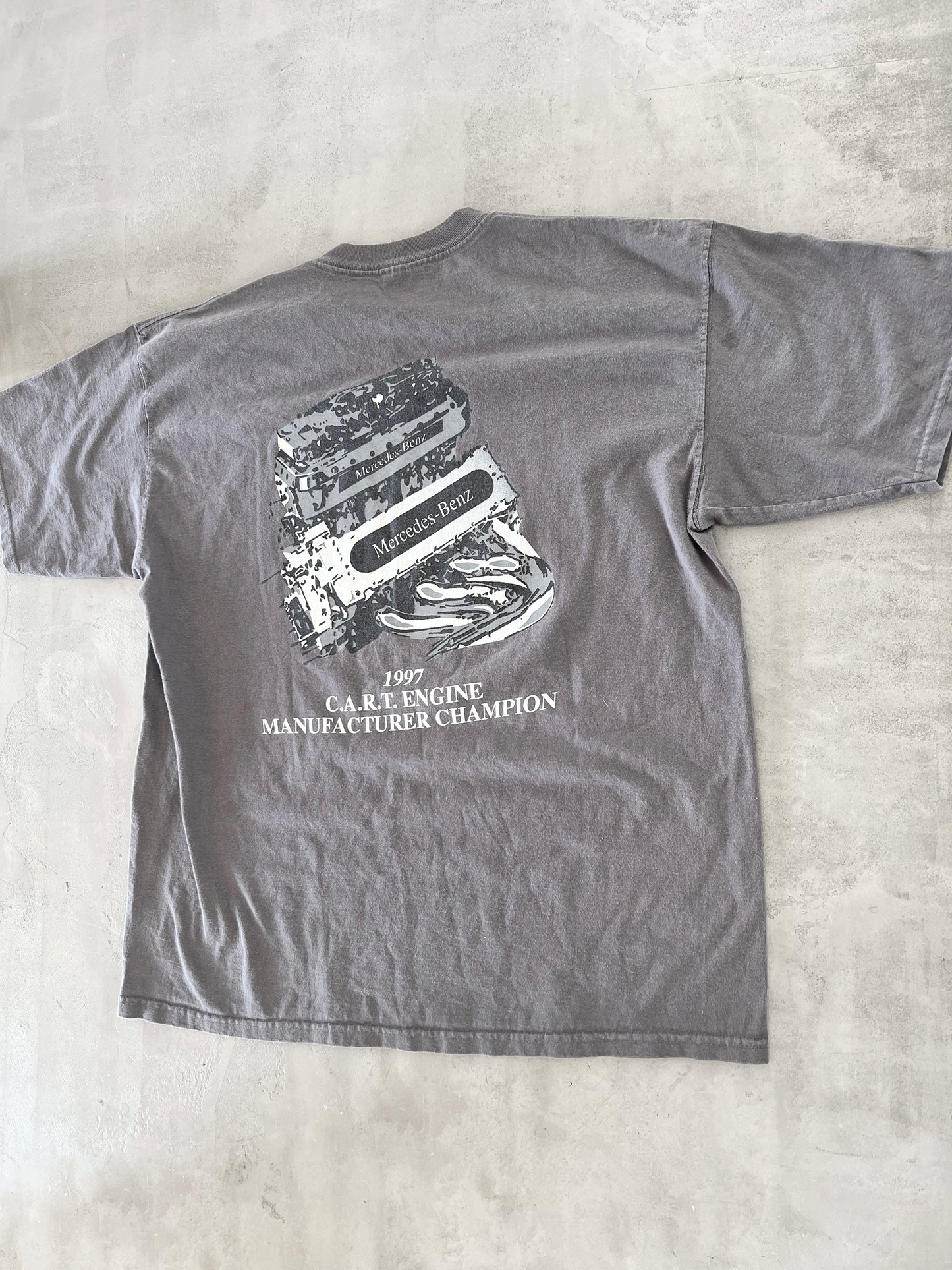GREY MERCEDES BENZ TEE - 1990S - XXL