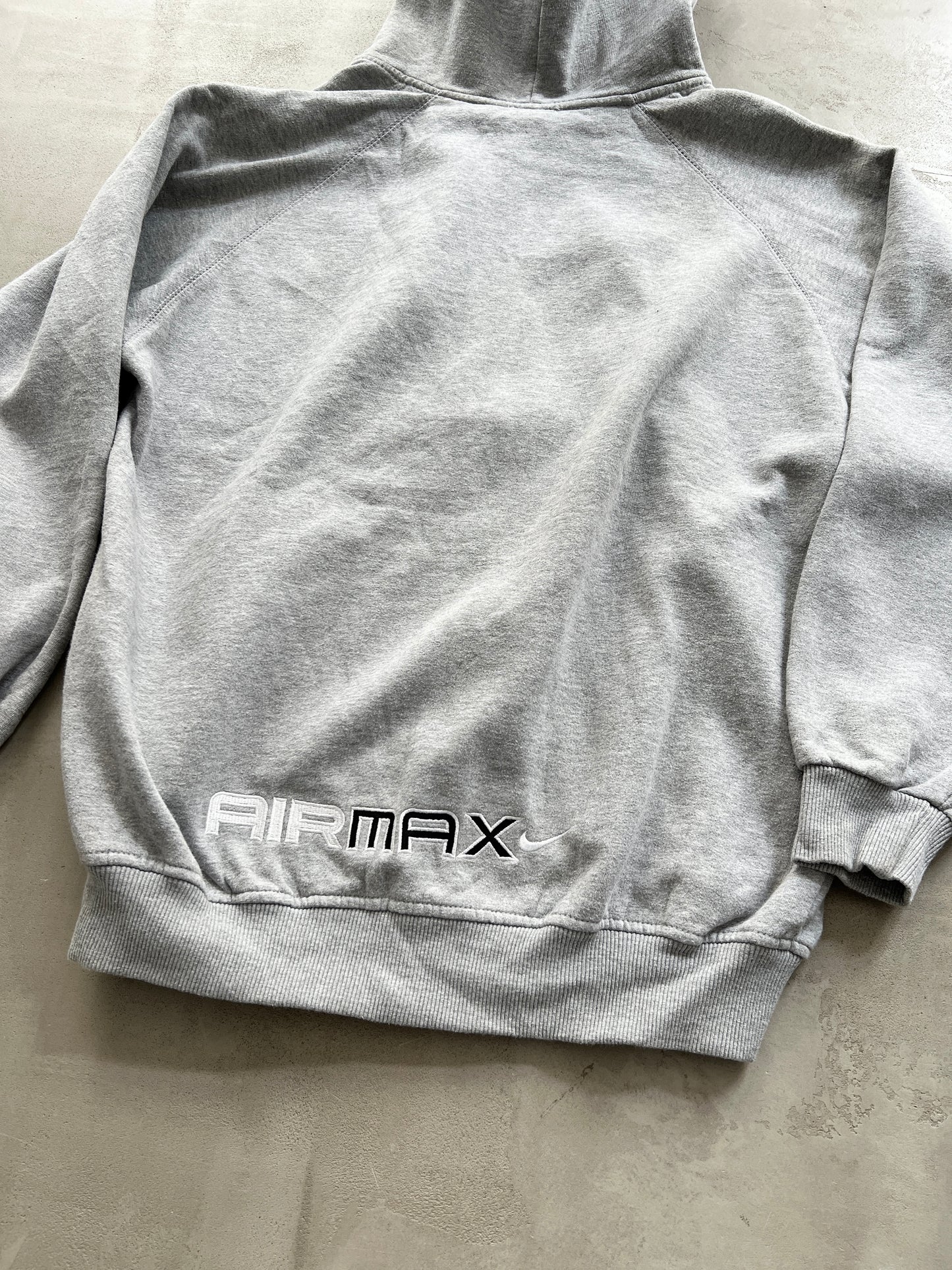 GREY NIKE AIR MAX ZIP UP HOODIE - L/XL