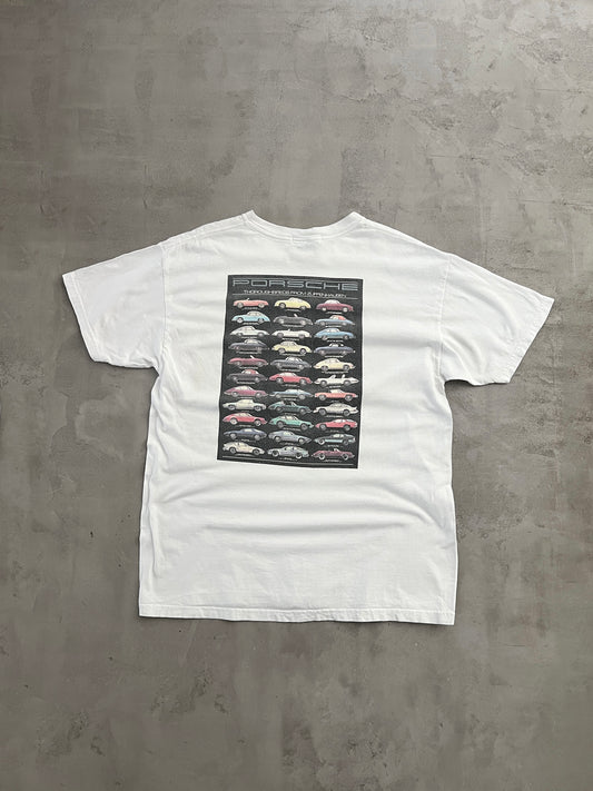 WHITE PORSCHE TEE - 1990S - L