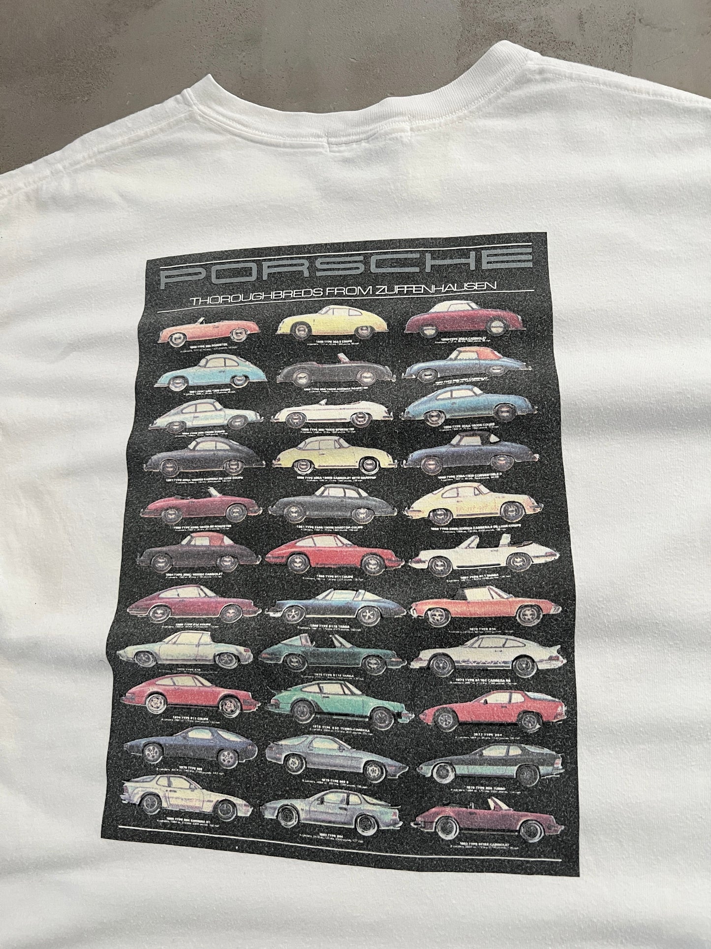 WHITE PORSCHE TEE - 1990S - L