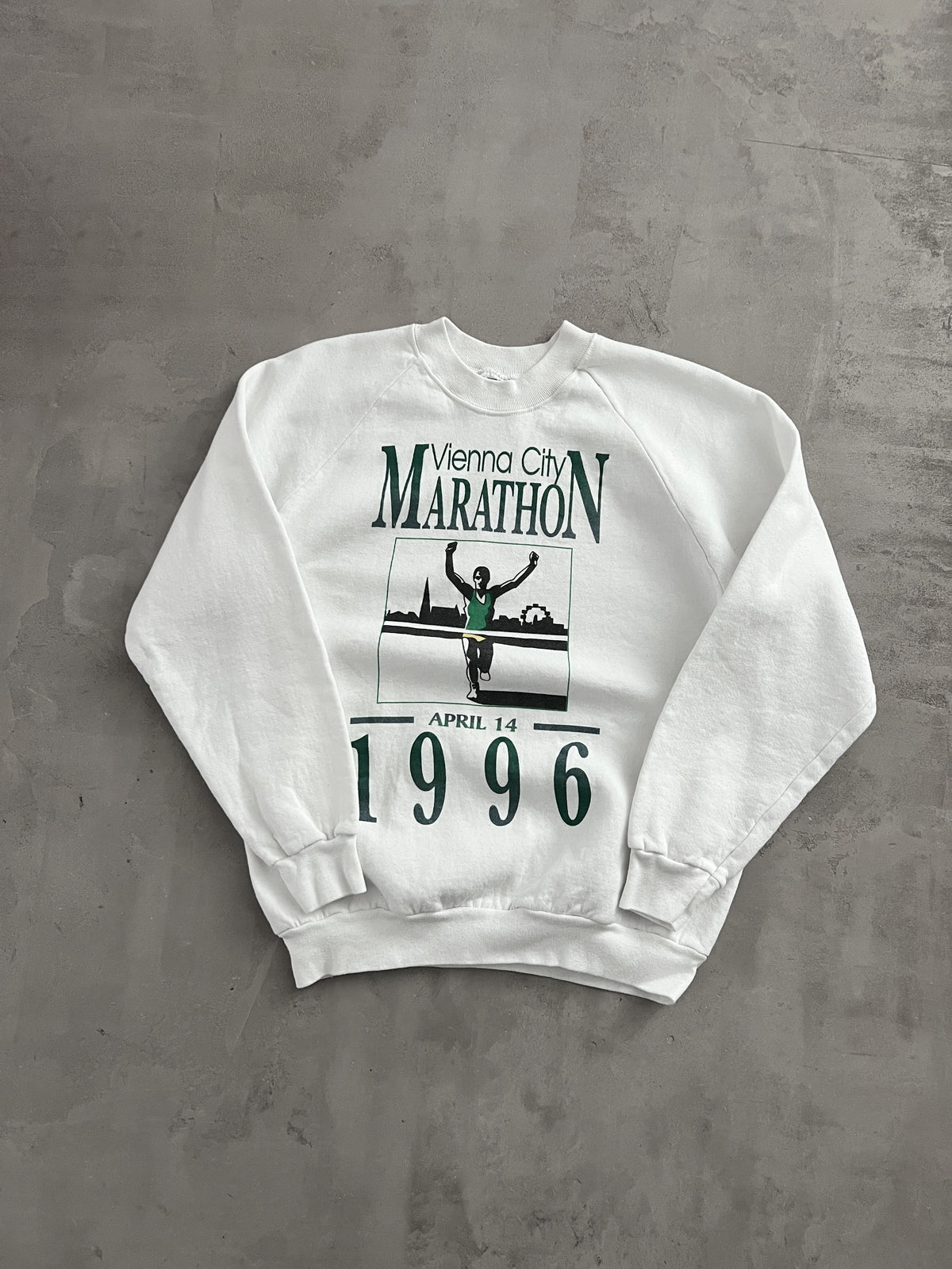 WHITE VIENNA CITY MARATHON SWEATER - 1996 - S