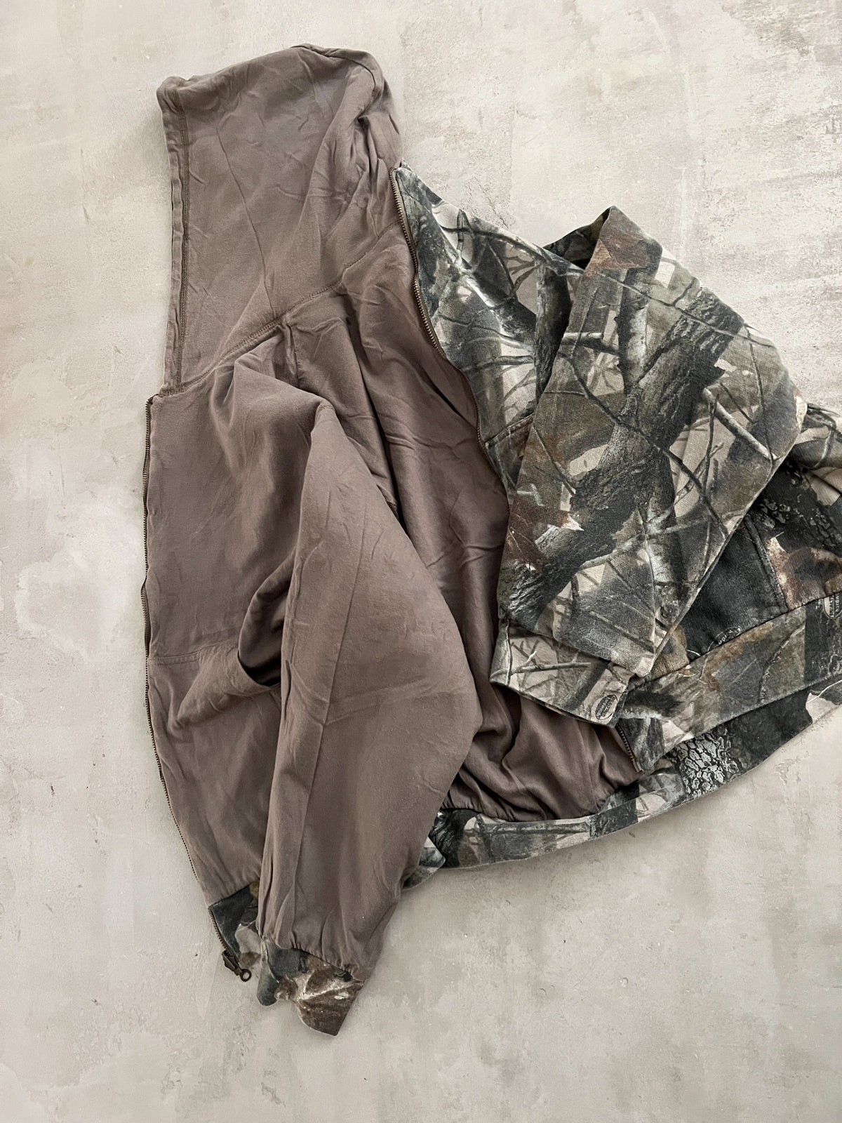 BROWN/REALTREE 2 SIDE ZIP HOODIE - 2000S - M
