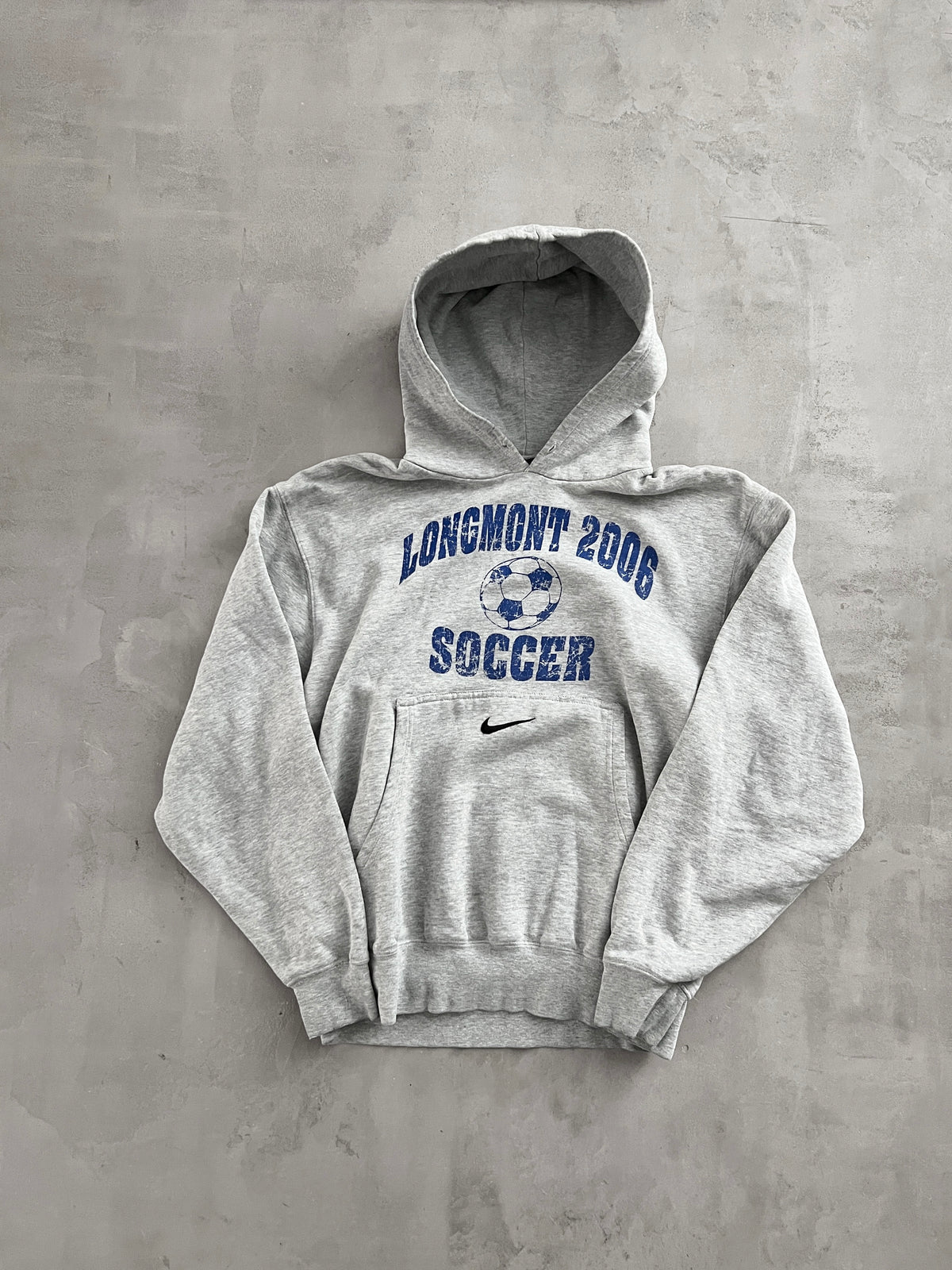 GREY NIKE SOCCER HOODIE - 2000S - S