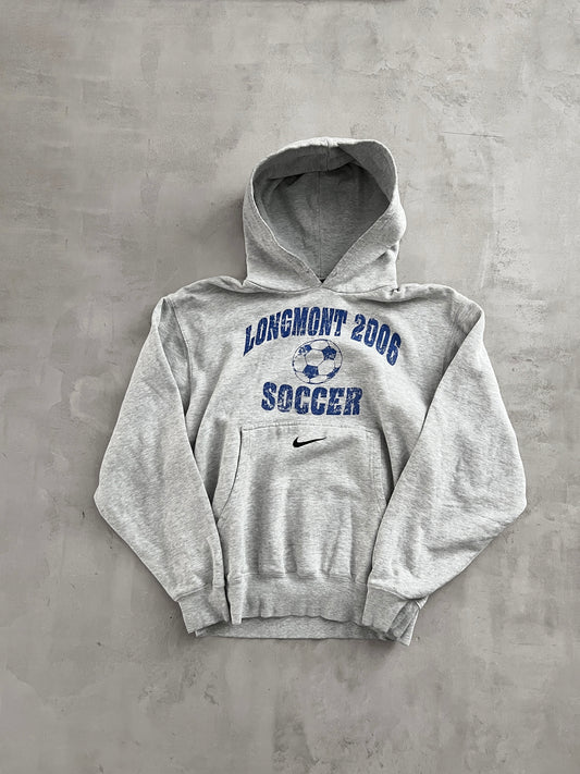 GREY NIKE SOCCER HOODIE - 2000S - S