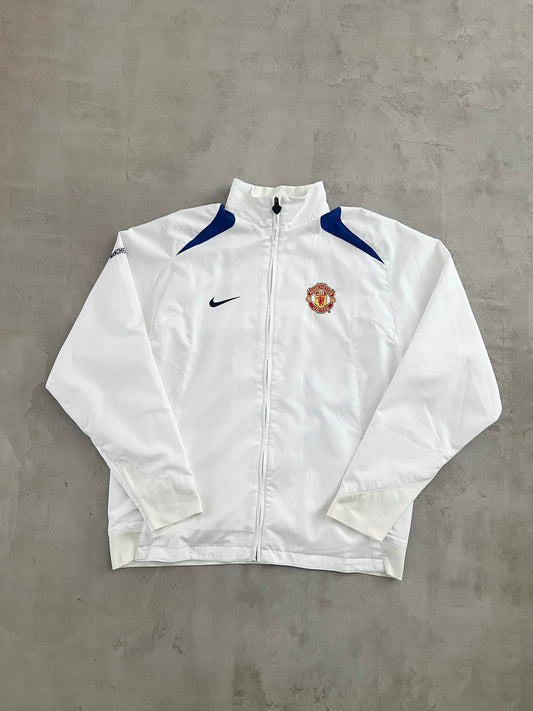 WHITE MANCHESTER UNITED NIKE JACKET - 2000S - L