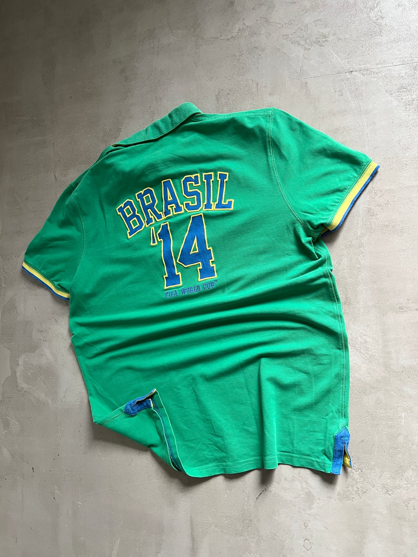 GREEN BRAZIL SOCCER POLO - 2000S - S