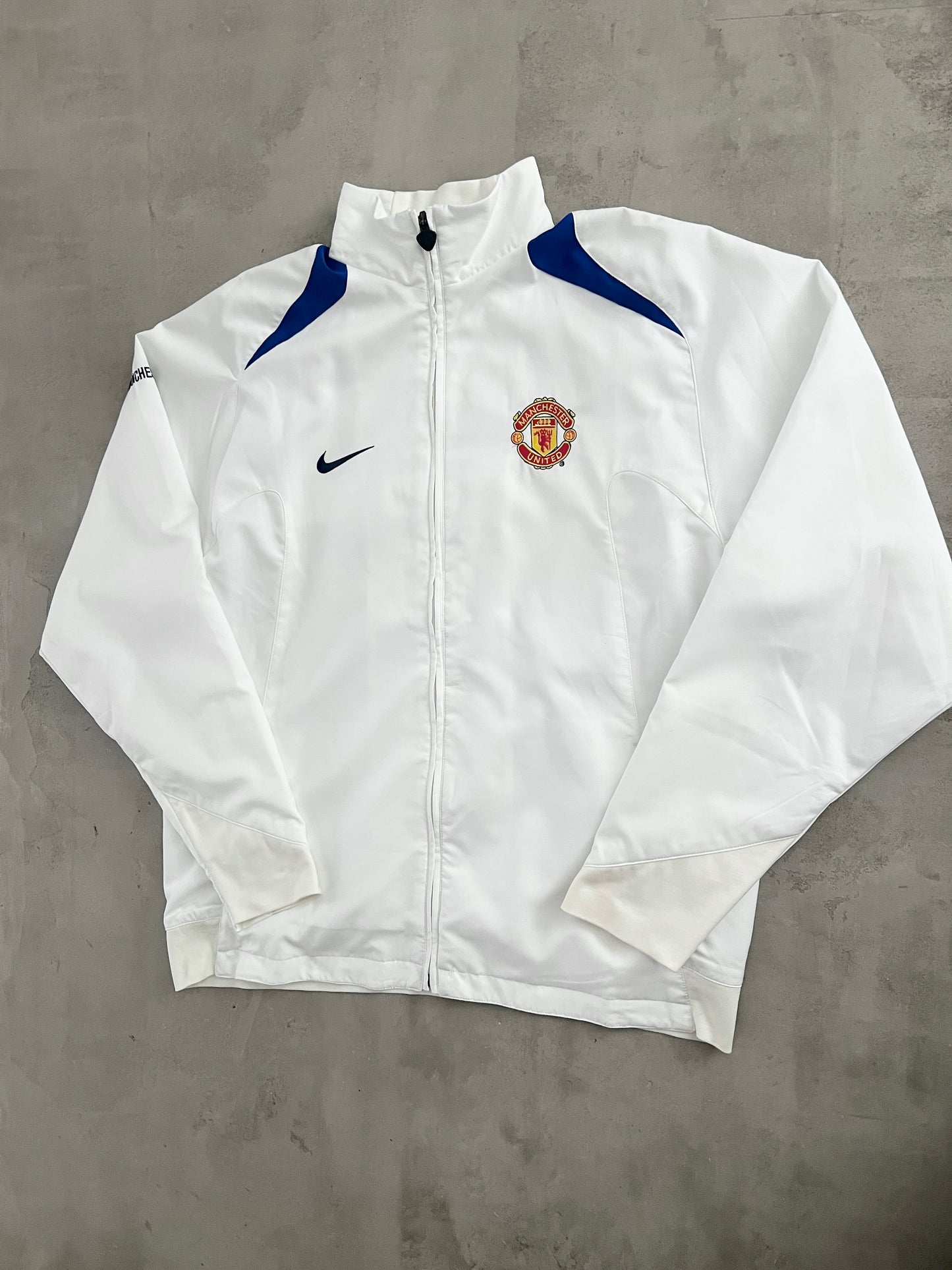 WHITE MANCHESTER UNITED NIKE JACKET - 2000S - L
