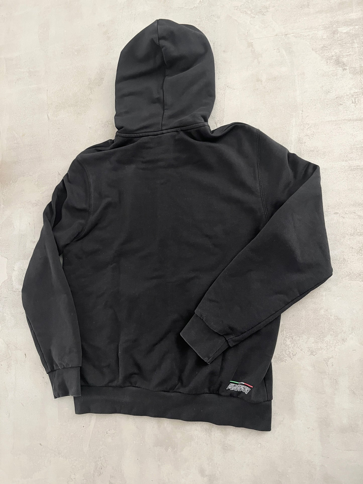 BLACK FERRARI SCUDERIA ZIP UP HOODIE - 2000S - M