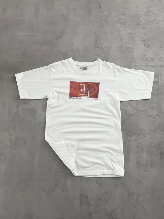 WHITE NIKE COURT MONACO TEE - 1990S - S